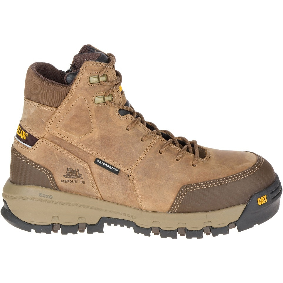 Caterpillar Device Waterproof Ct - Mens Work Boots - Dark Beige - NZ (340ARVPLU)